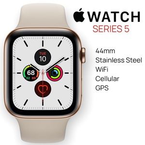Apple Watch Series 5 GPS + Cellular, 44mm, Gold Stainless Steel Case